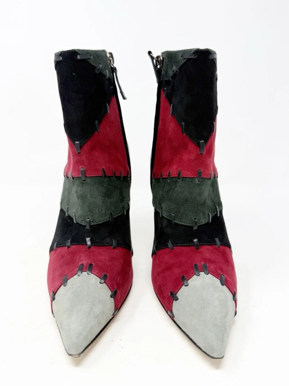 Manolo Blahnik Couturahi Patchwork Suede Zip Booties Womens Size EU 36.5 - Picture 3 of 10